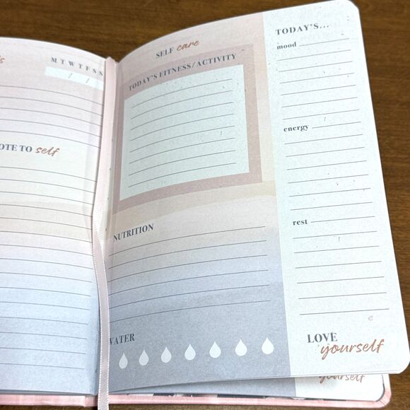 Self Care Journal Guided Prompts 160 Pages 8x6 Fiddlestix Goals Nutrition Water - Picture 4 of 4